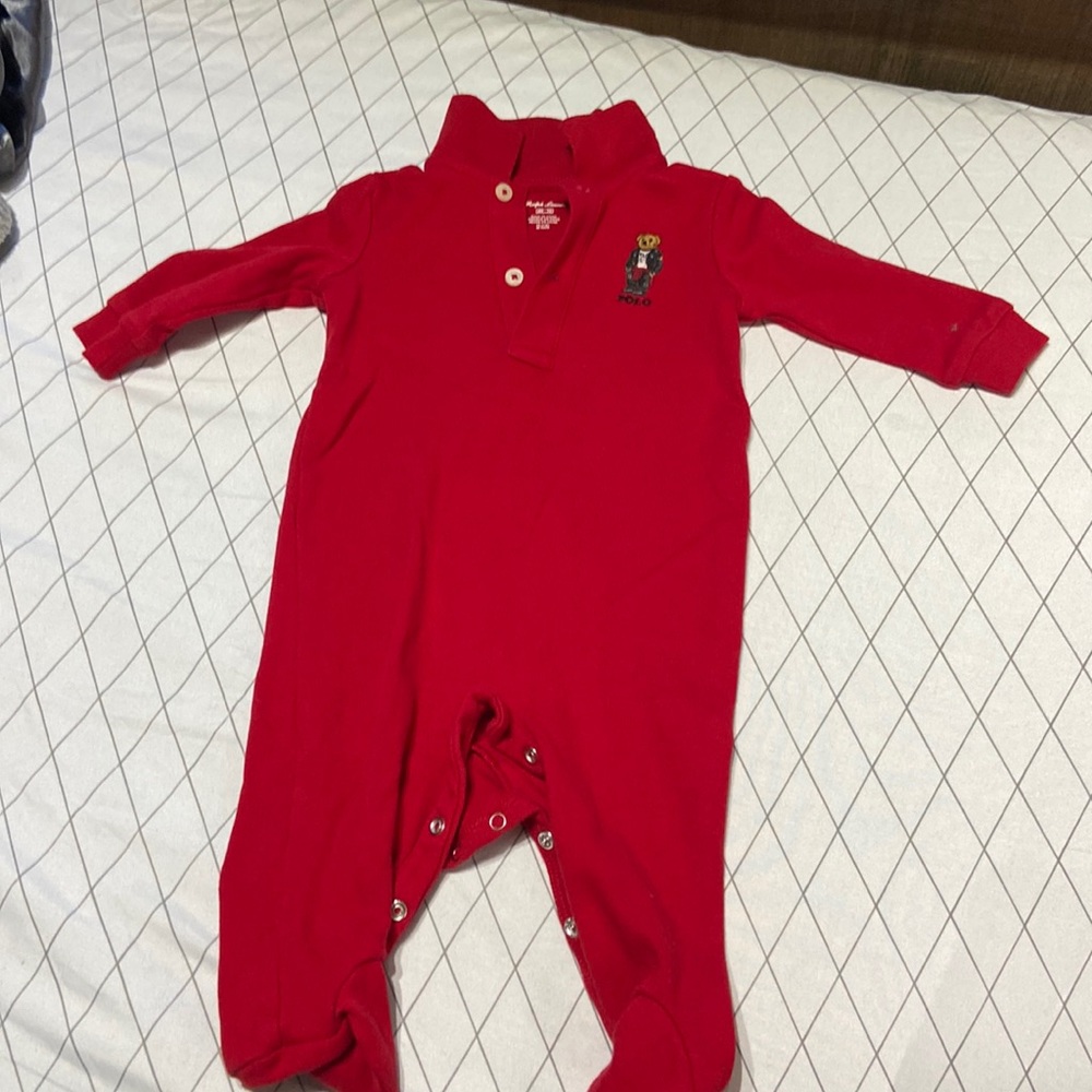 Baby boy Ralph Lauren one piece worn one time. Still in good like new condition.
